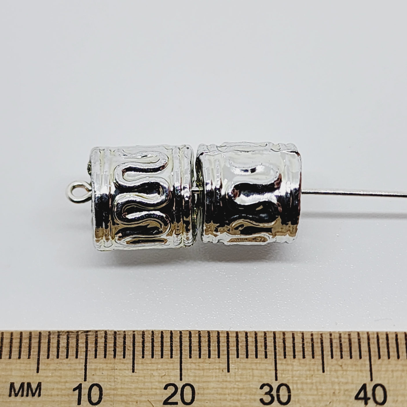 12x12mm Tube (25) - Silver - Vintage Metalised Beads