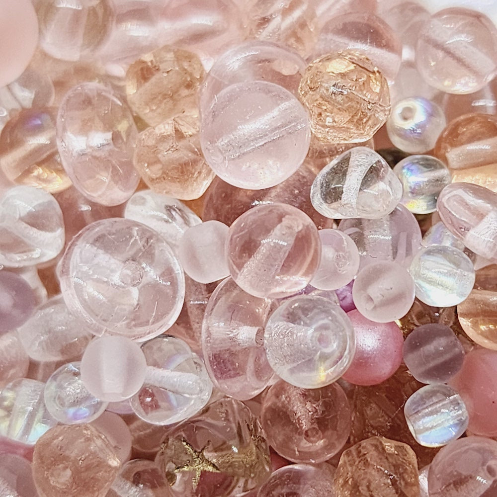 Variety Pack - (100g, 300+ beads) Pinks - Vintage Czech Glass Beads