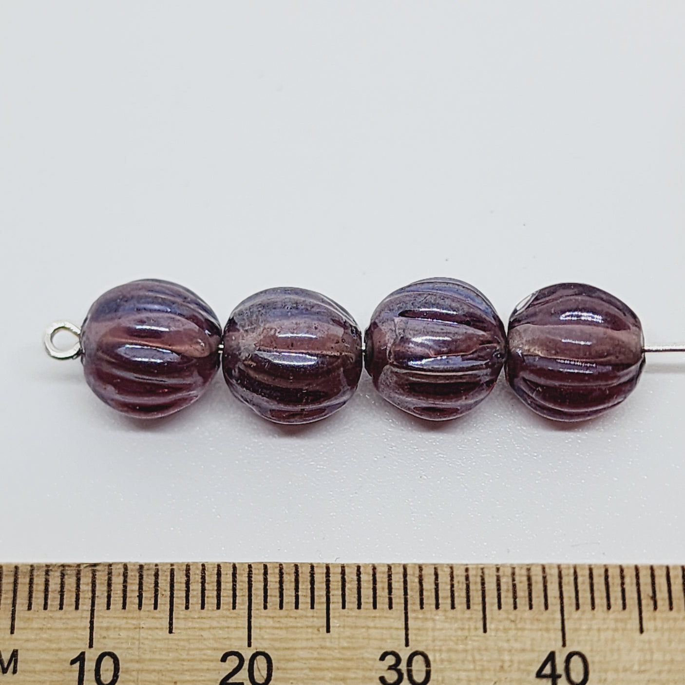 10x9mm Onion (50) - Transparent Amethyst Lustre - Indian Glass Vintage Beads - Bead Shack