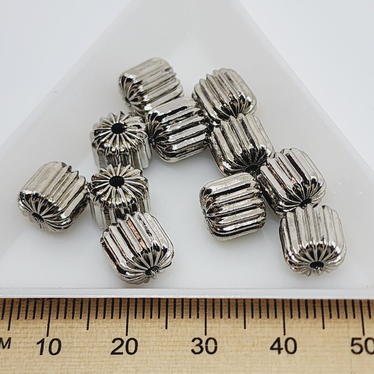 8mm Fluted Drum Bead (20) - Nickel