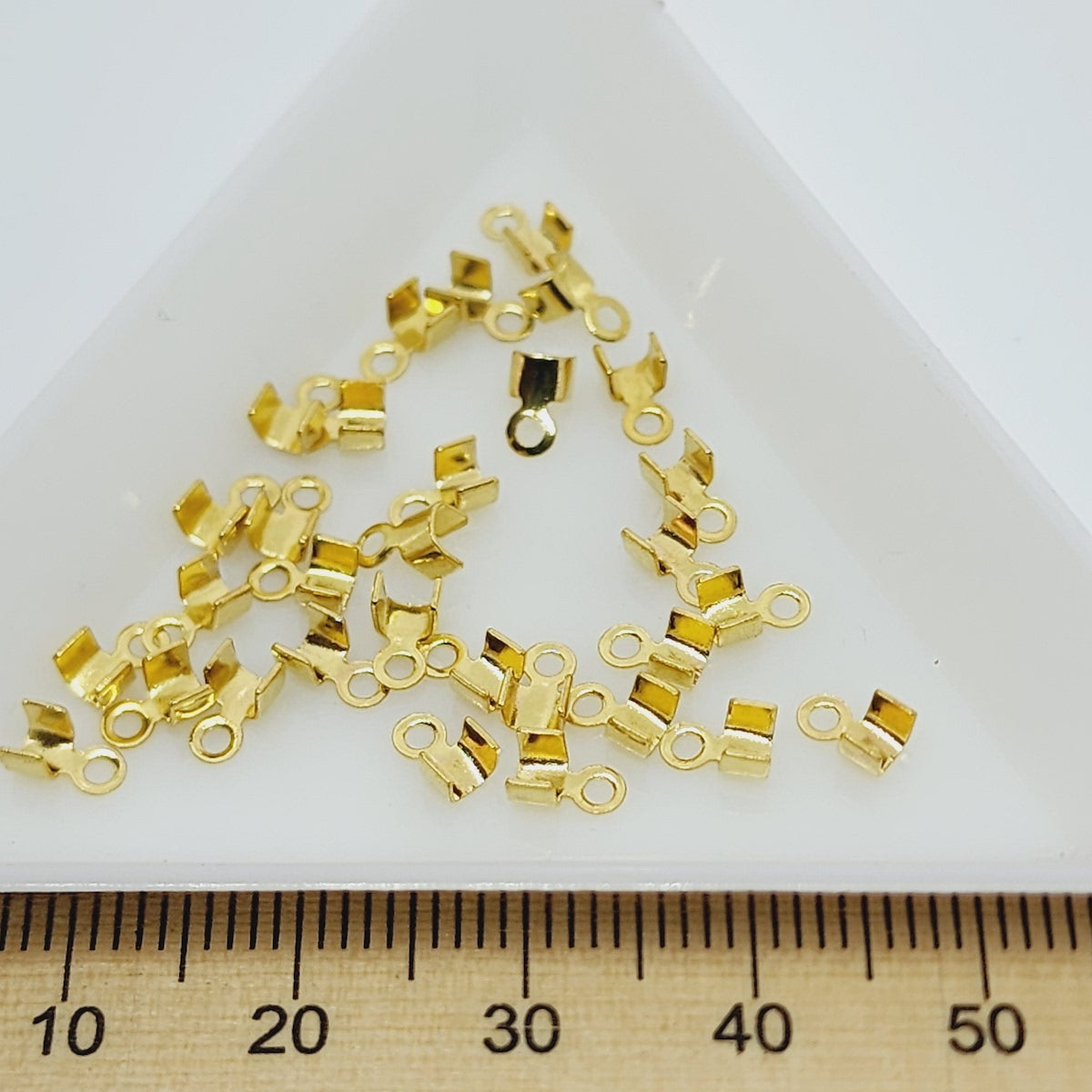 2mm Fold-Over End Crimp (50) - Gold