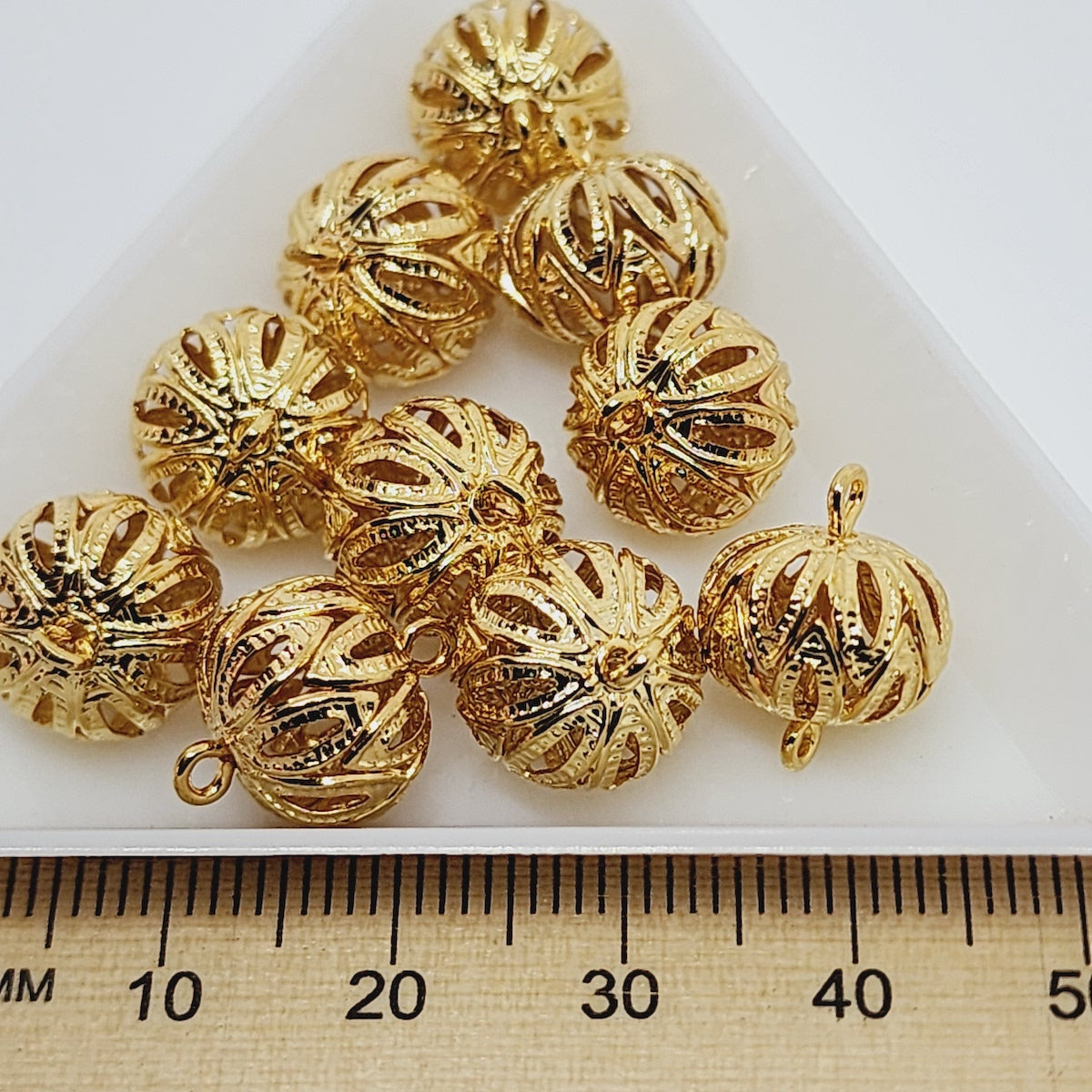 12mm Lacy Connector (10) - Gold