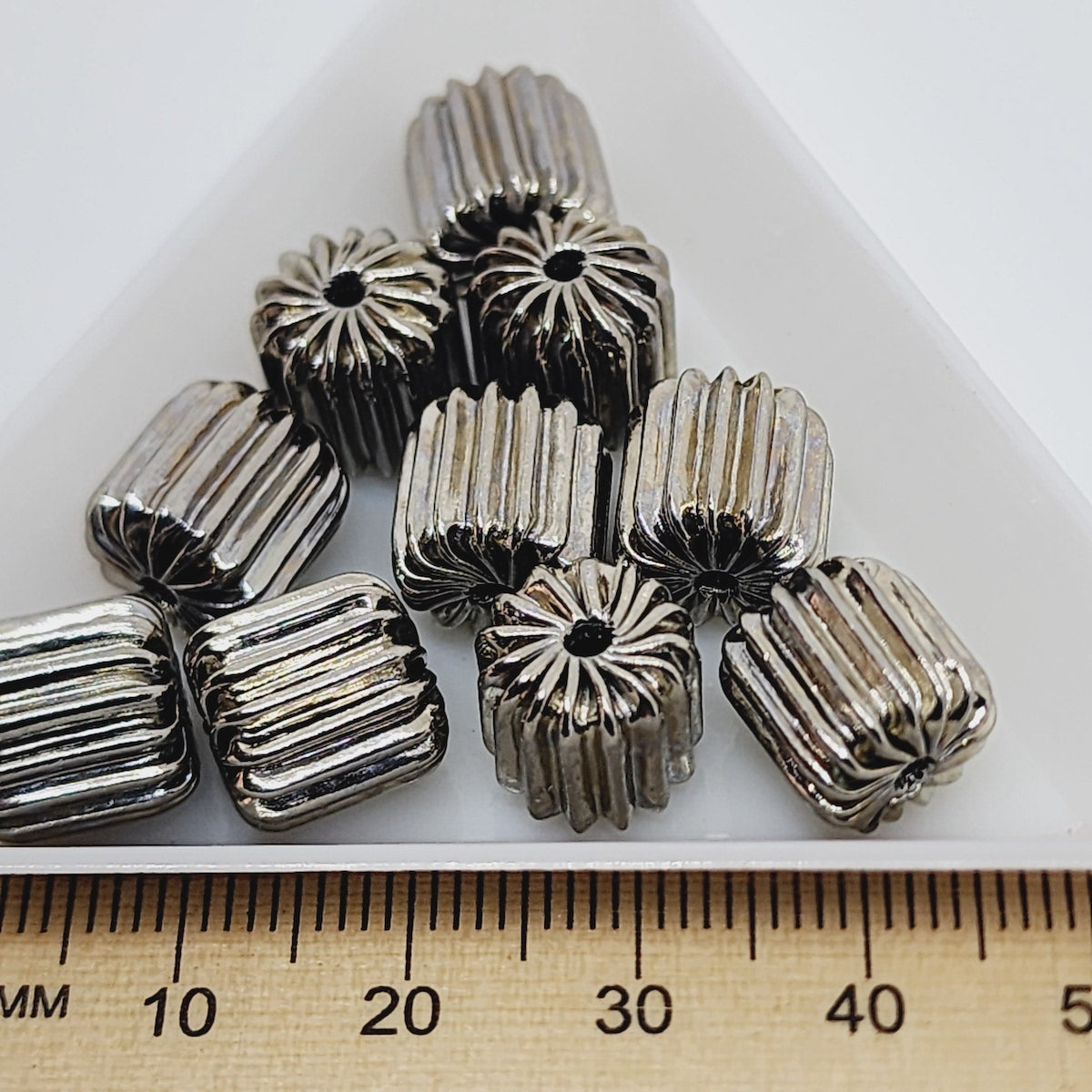 10mm Fluted Drum Bead (20) - Nickel