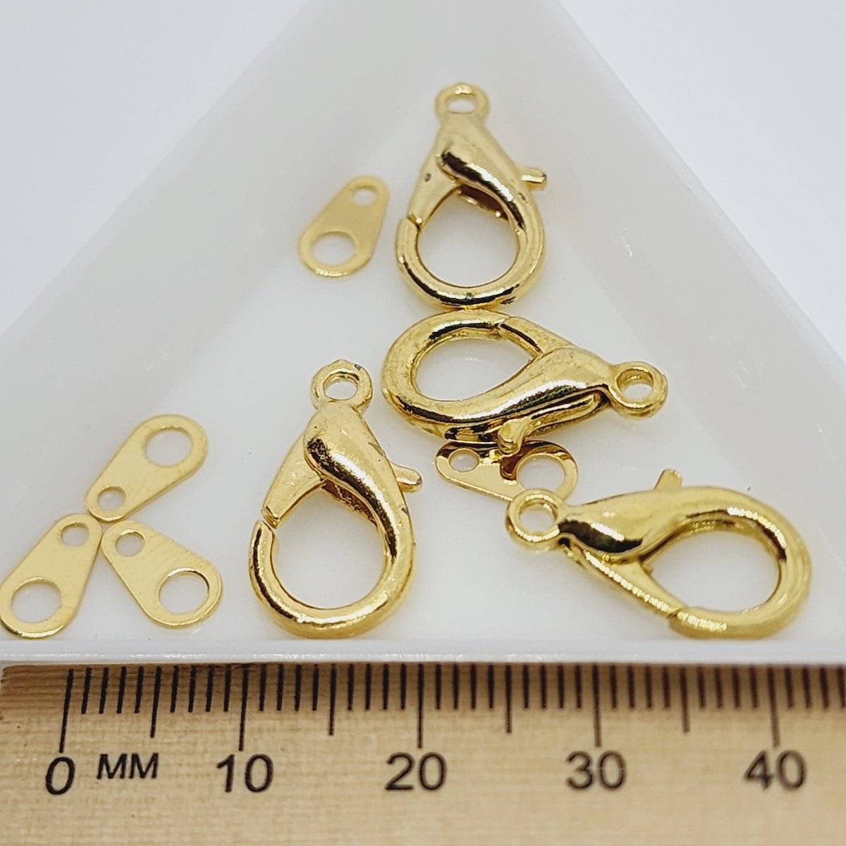 19mm Parrot Clasps & Tags (10) - Gold