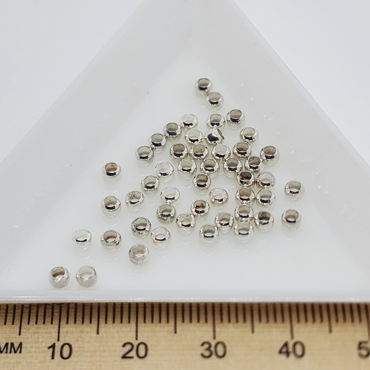 3mm Crimps - Silver (50) - Bead Shack