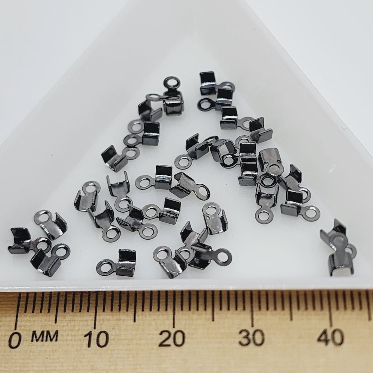 2mm Fold-Over End Crimp (50) - Black Nickel