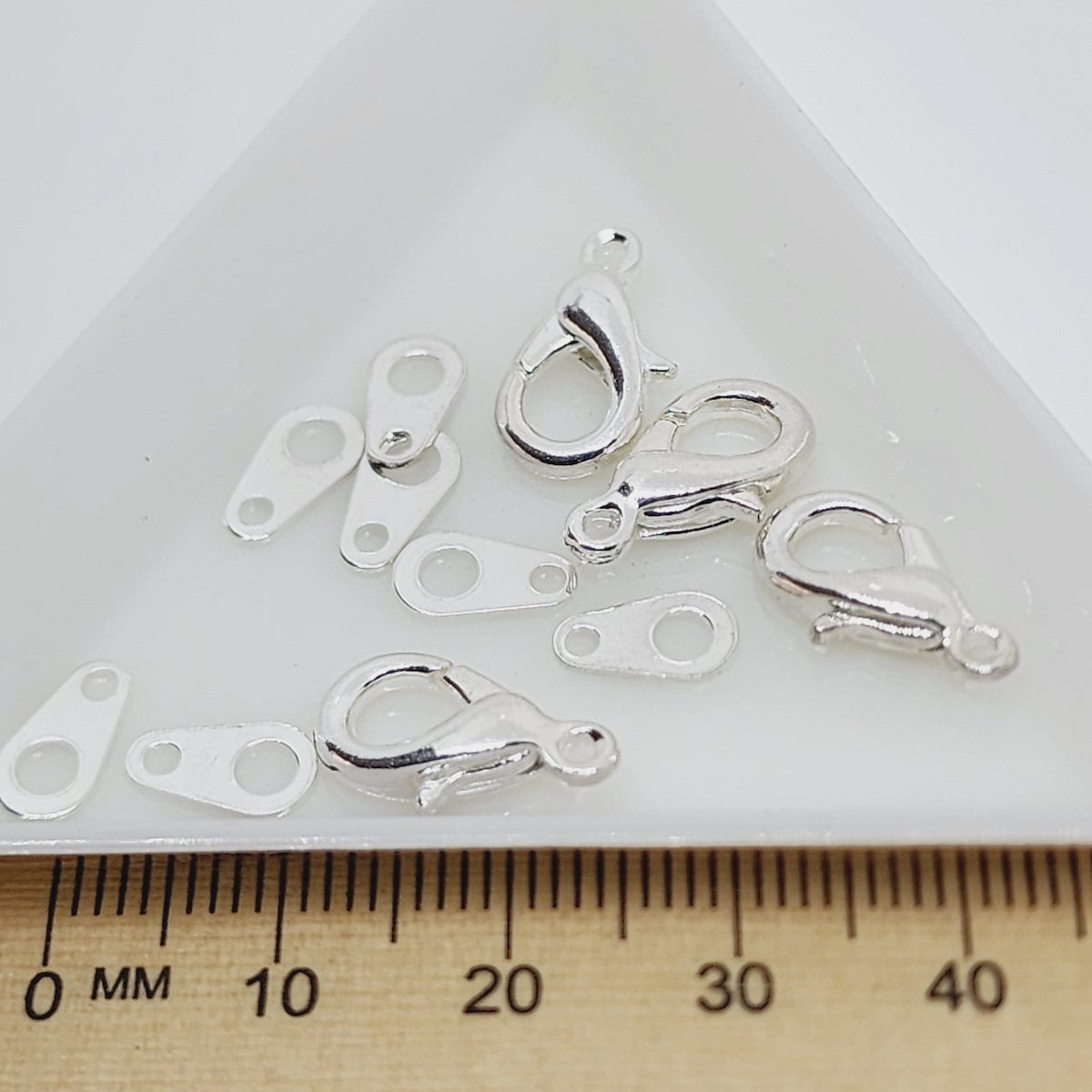 15mm Parrot Clasp & Tags (10) - Silver