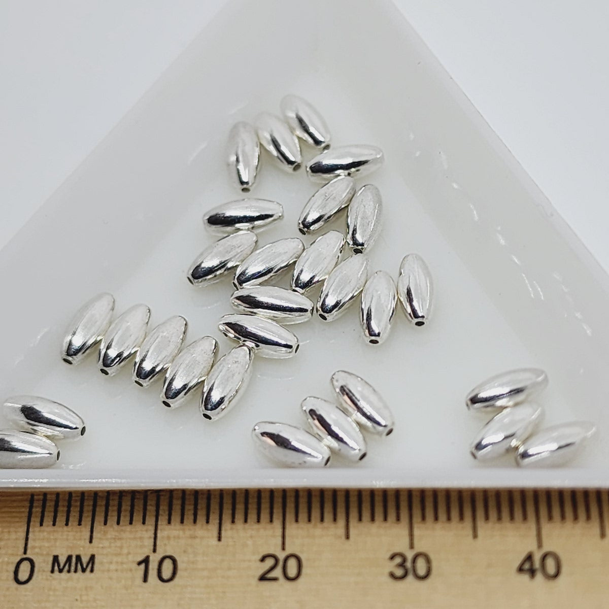 7x3mm Rice Bead (100) - Silver