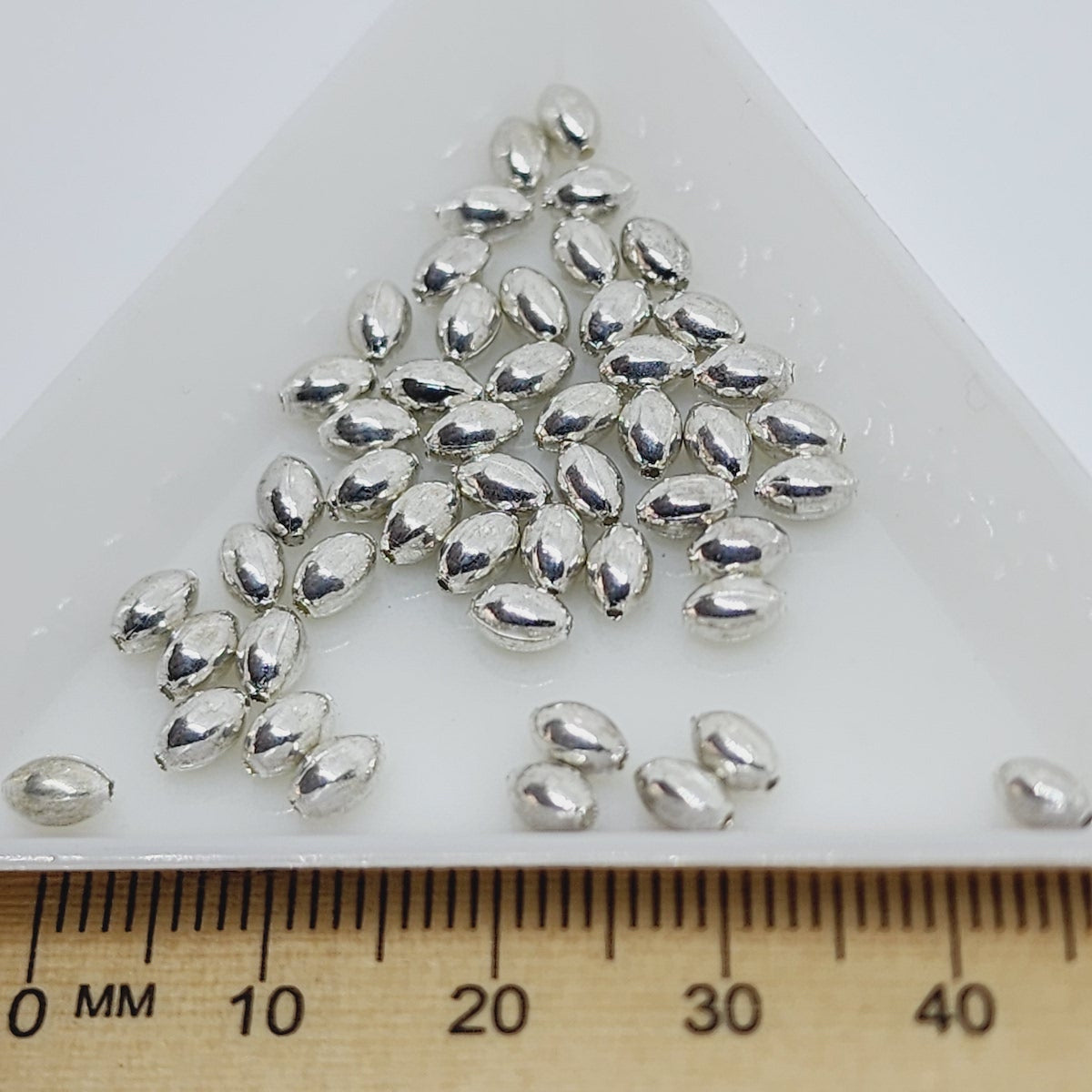 5x3mm Rice Bead (100) - Silver