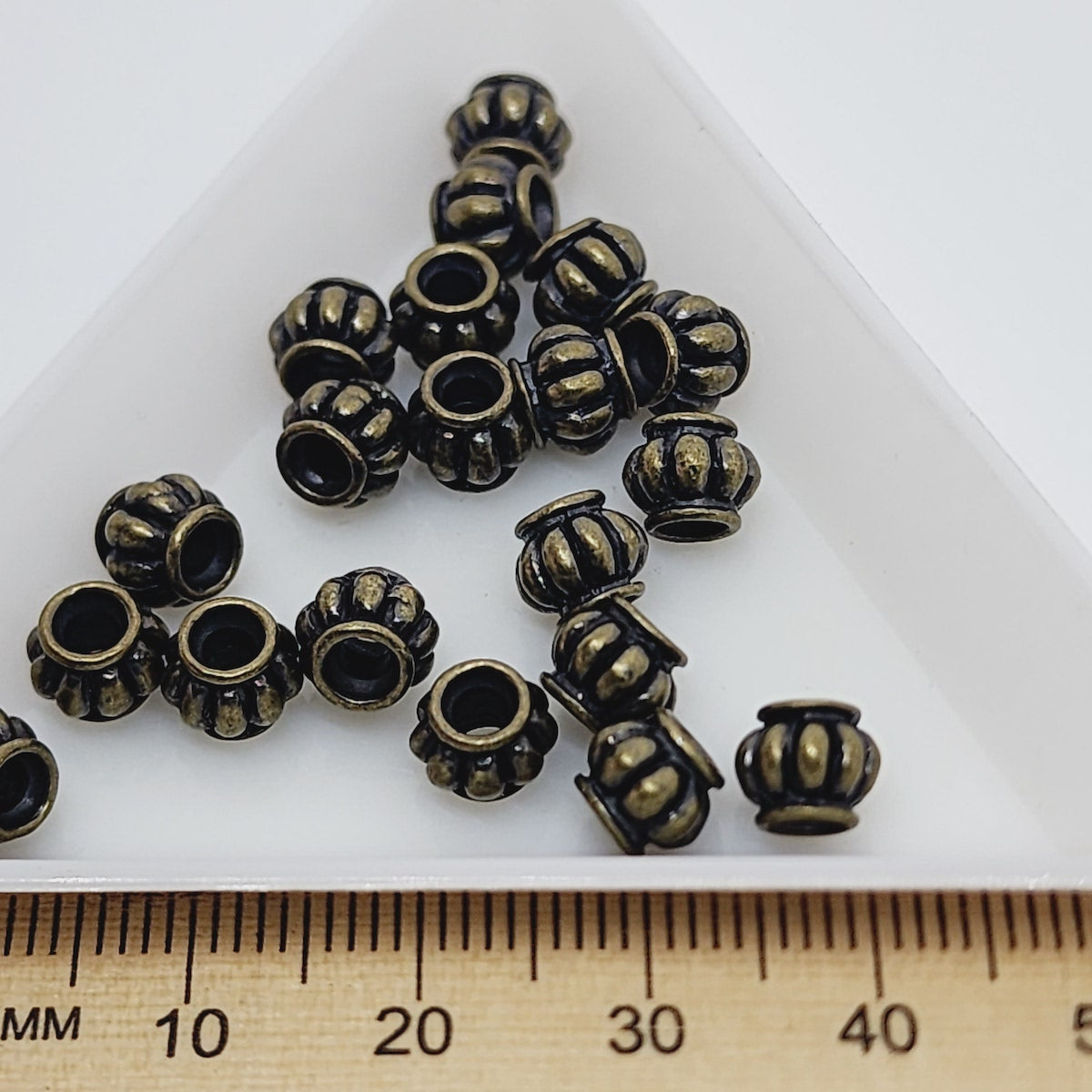 6.5mm Roman Bead (20) - Ancient Gold