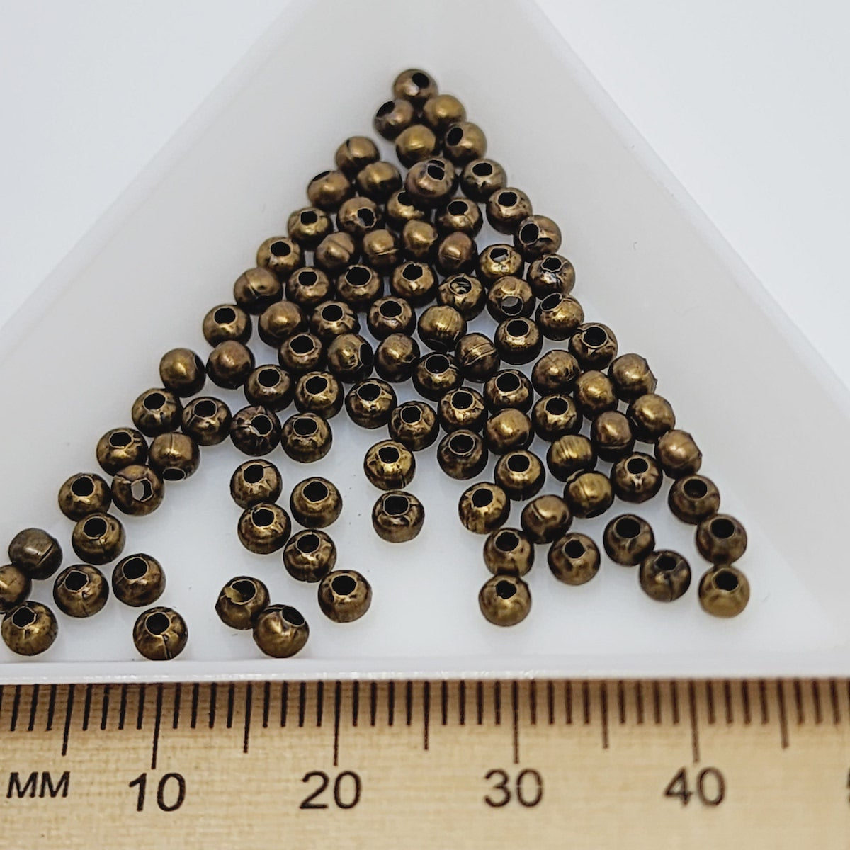 3mm Metal Beads (100) - Ancient Gold