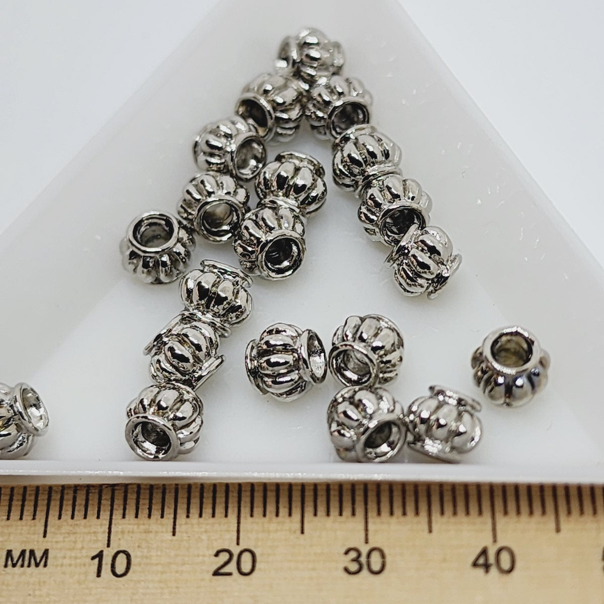 6.5mm Roman Bead (20) - Platinum - Bead Shack