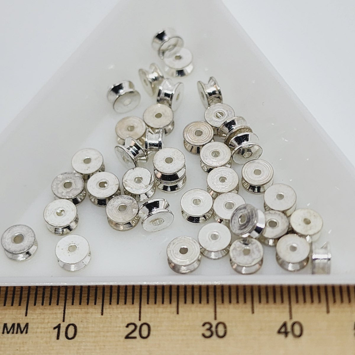 5mm Cotton Reel Washer (50) - Silver