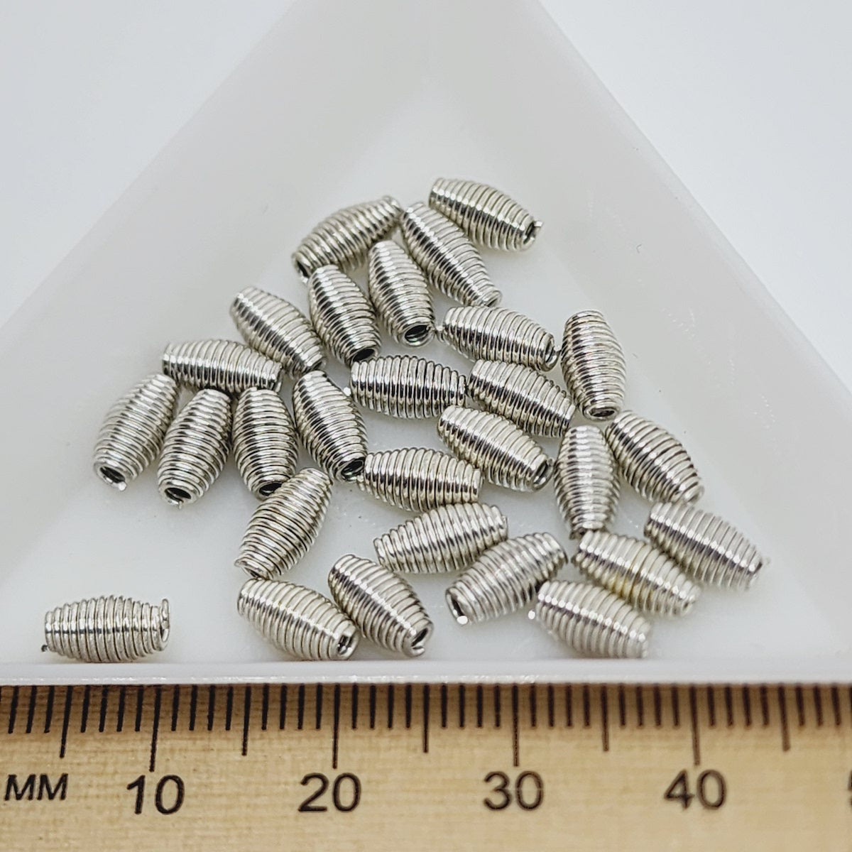 8x4mm Spring Bead (50) - Silver