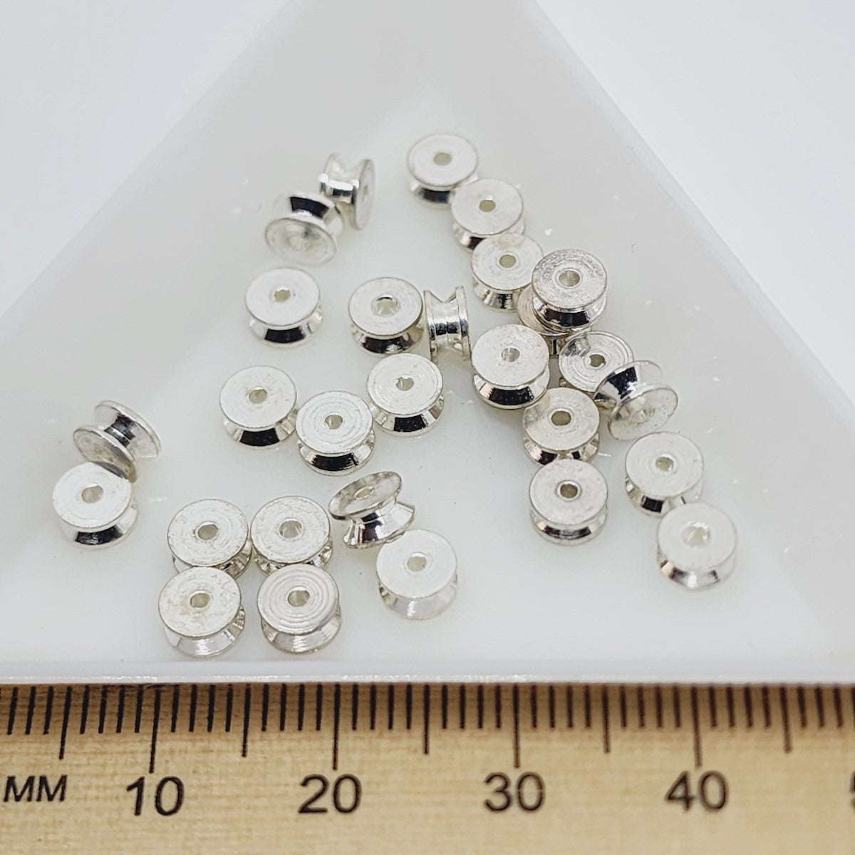 4mm Cotton Reel Washer (50) - Silver