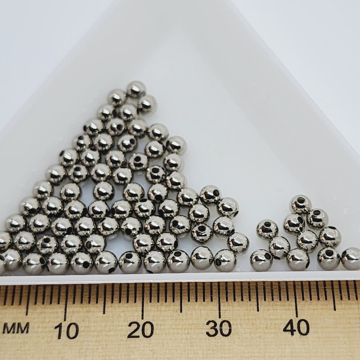 3mm Metal Beads (100) - Nickel