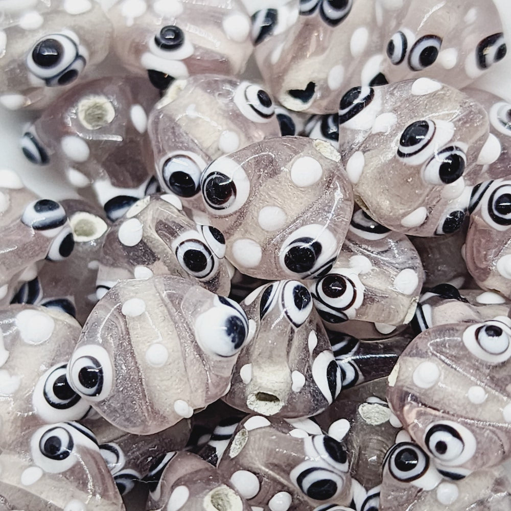 10mm Spike Bead (10) - Pale Pink Transparent - Vintage Handmade Glass Lampwork Beads