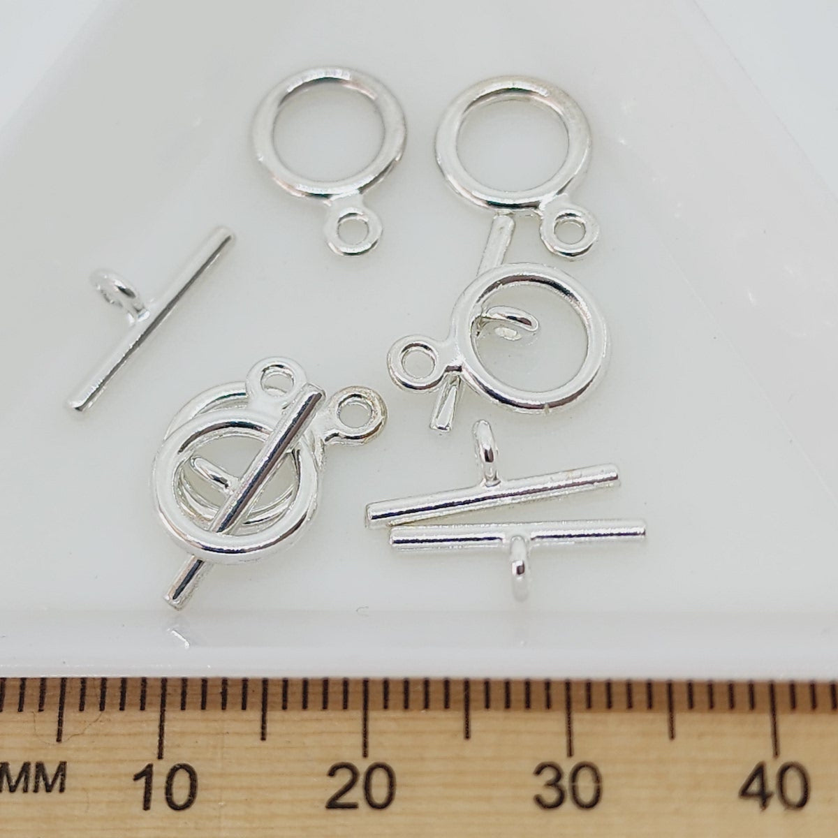 Petite Toggle Clasp - Silver (5)