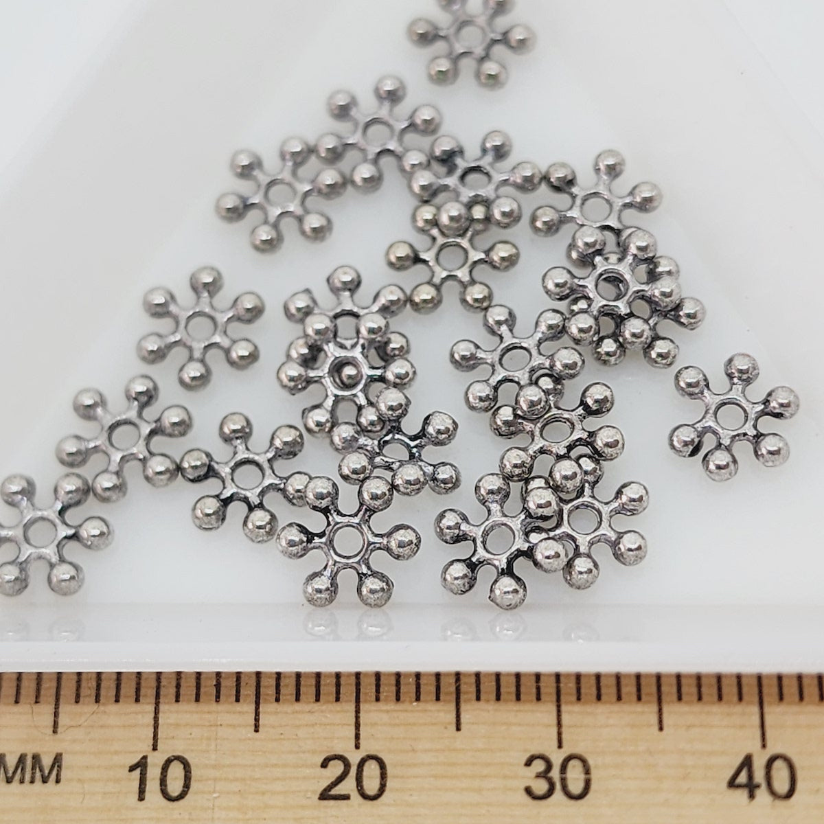 8mm Pinwheel Beads (100) - Antique Silver