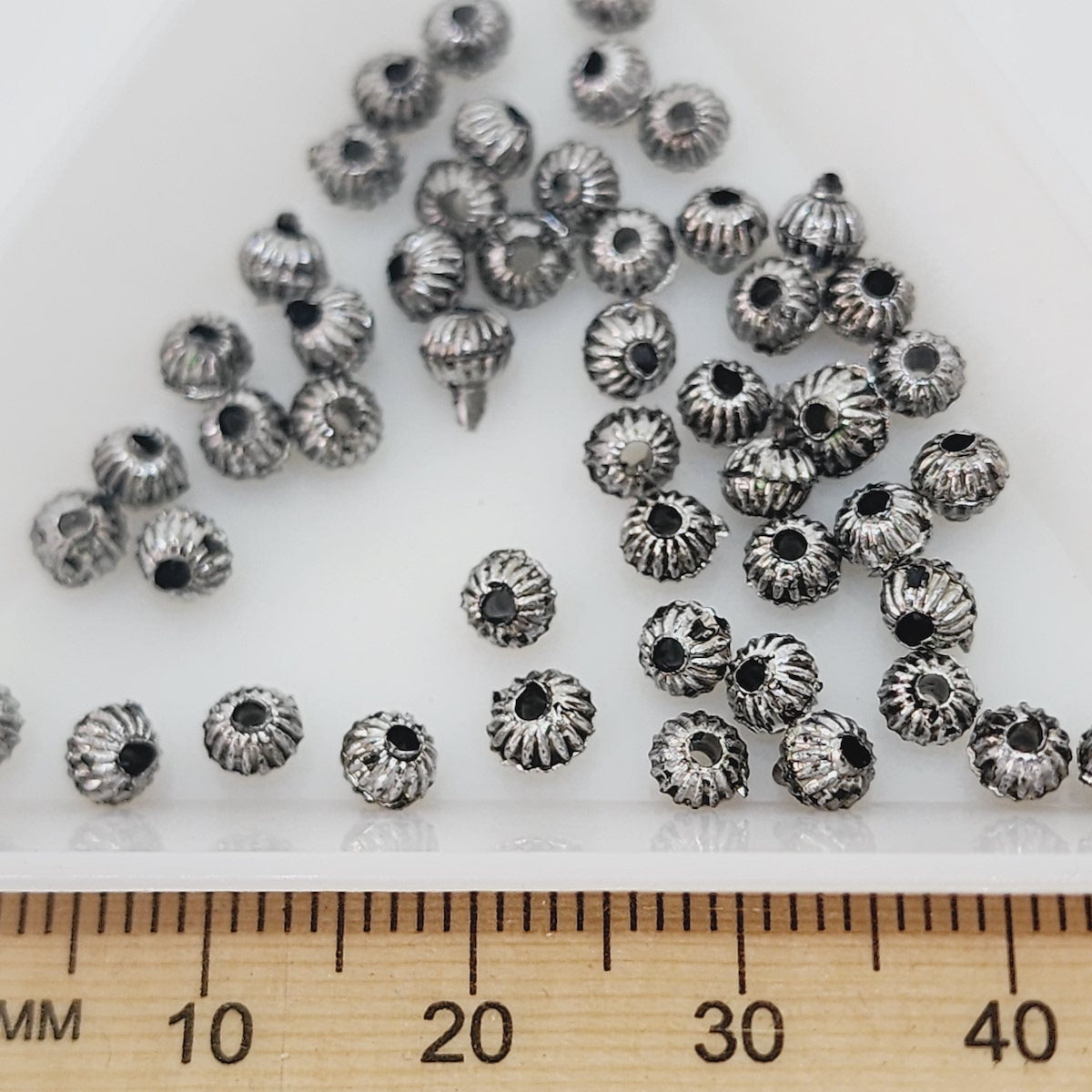 3mm Rondelle (250) - Acrylic - Antique Silver