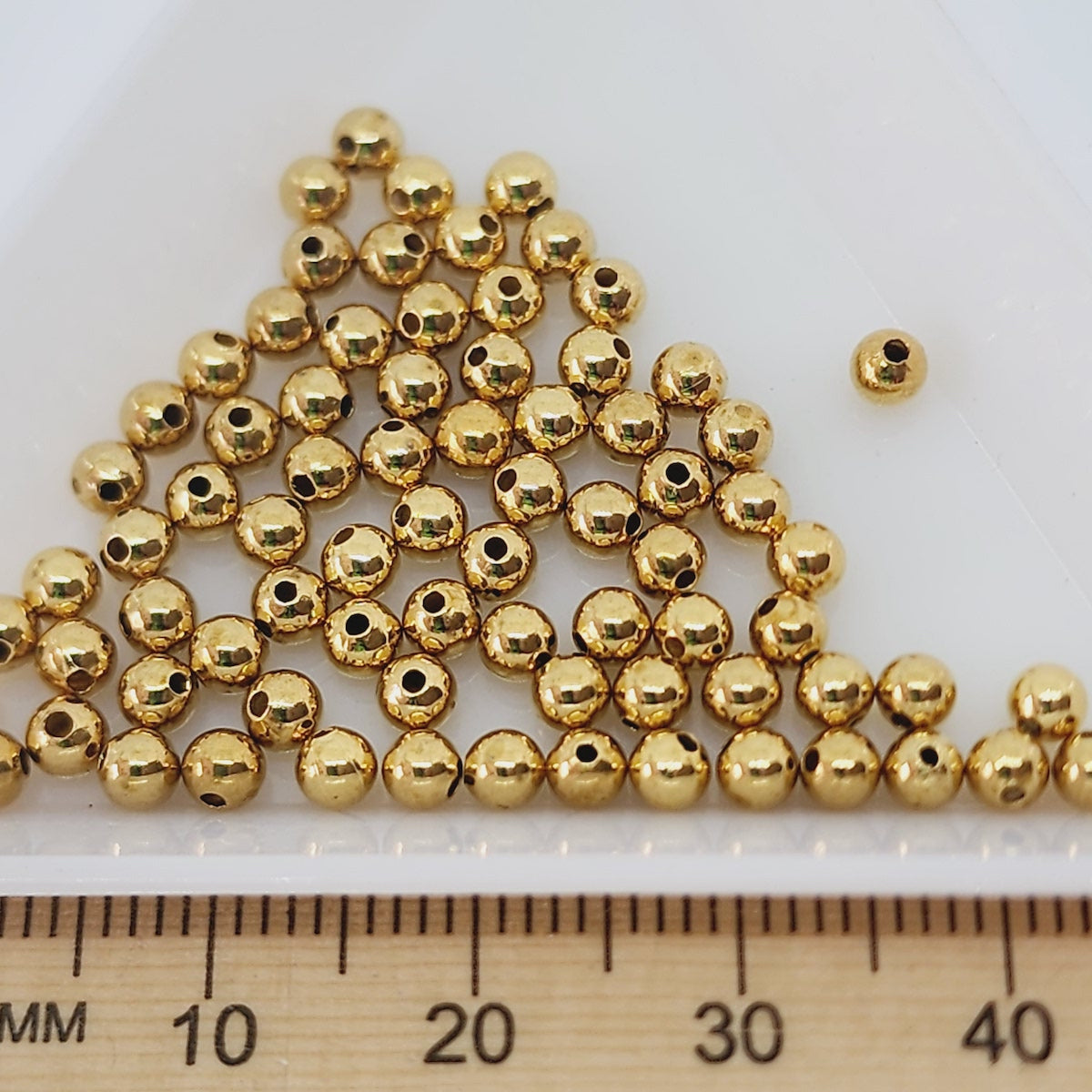 3mm Metal Beads (100) - Gold