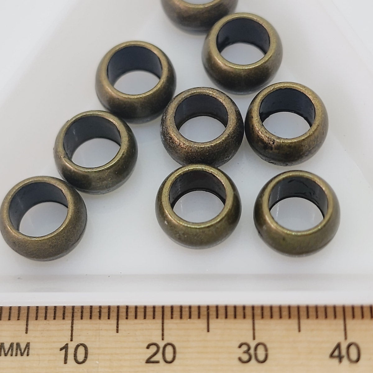 10mm Metal Pony Bead (50) - Ancient Gold