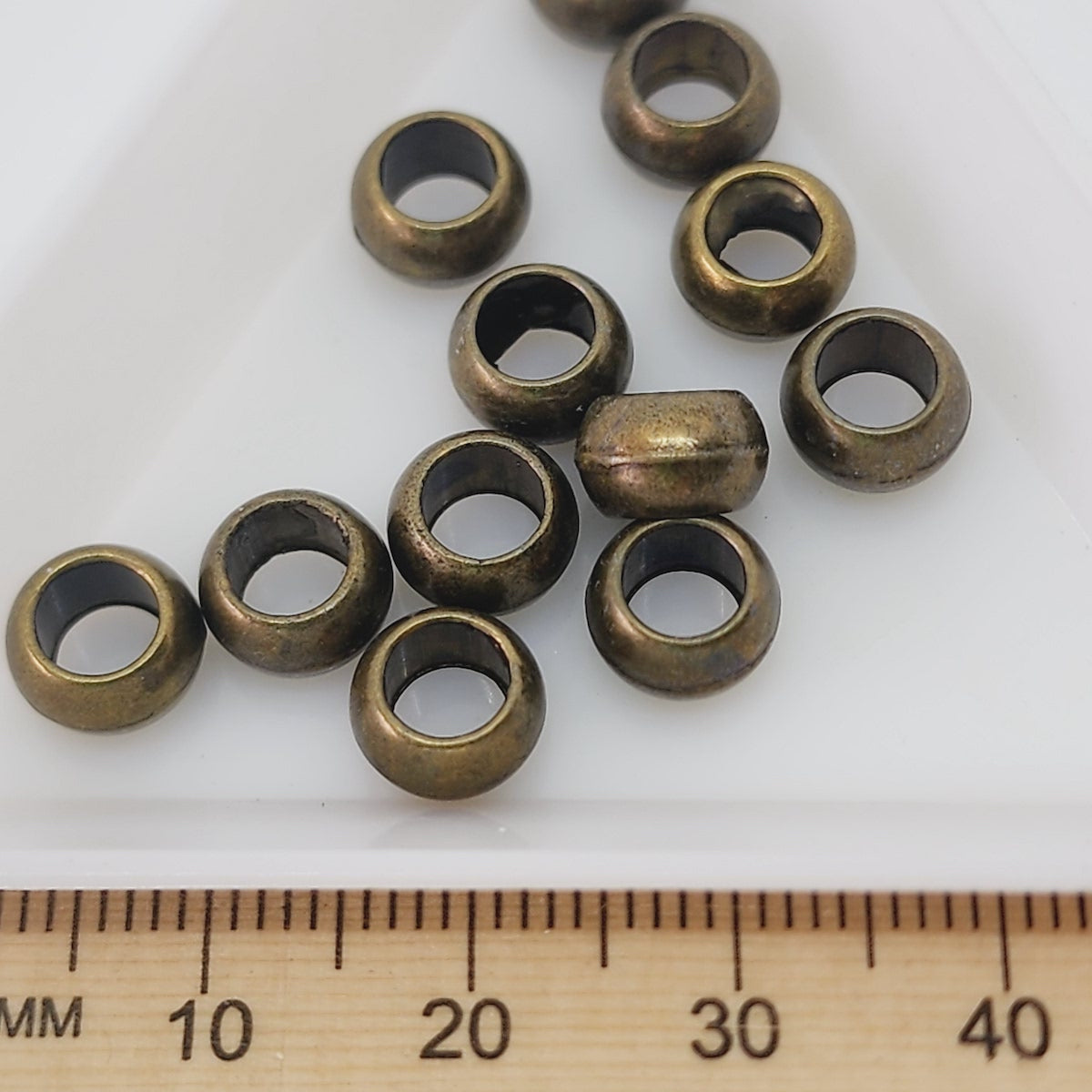 8mm Metal Pony Bead (50) - Ancient Gold