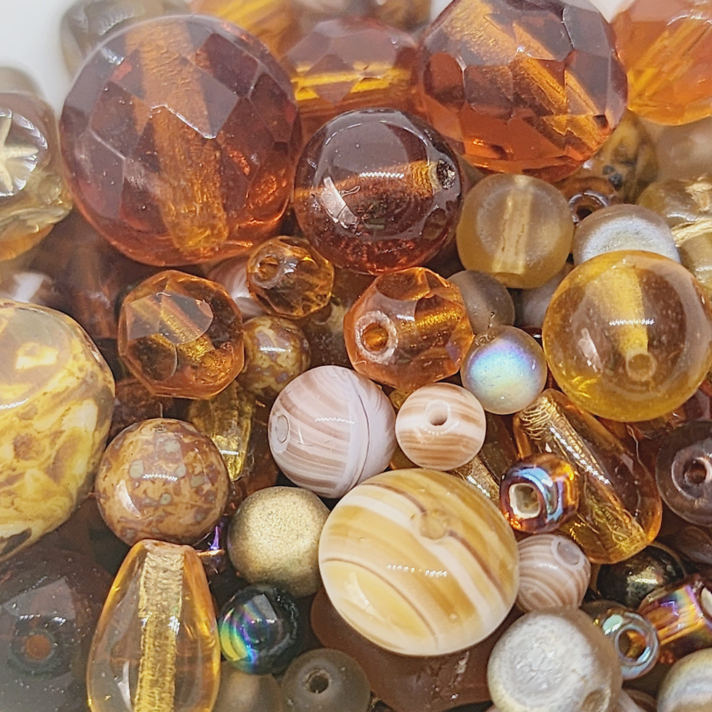 Variety Pack - (100g, 300+ beads) Browns - Vintage Czech Glass Beads