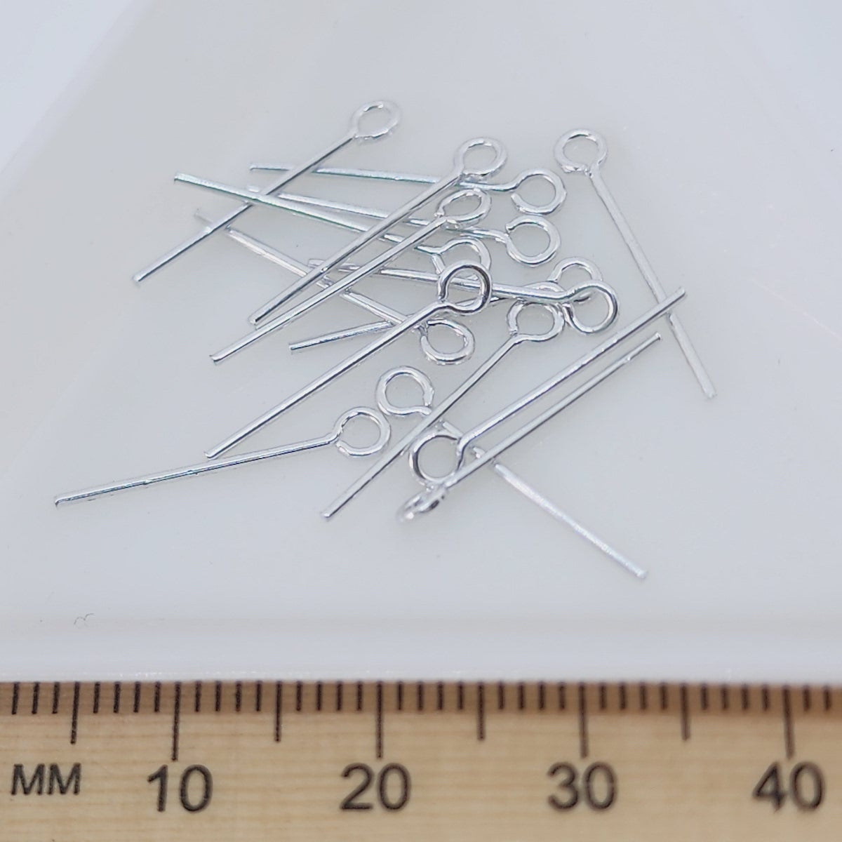19mm FINE Eyepins - Silver (50)