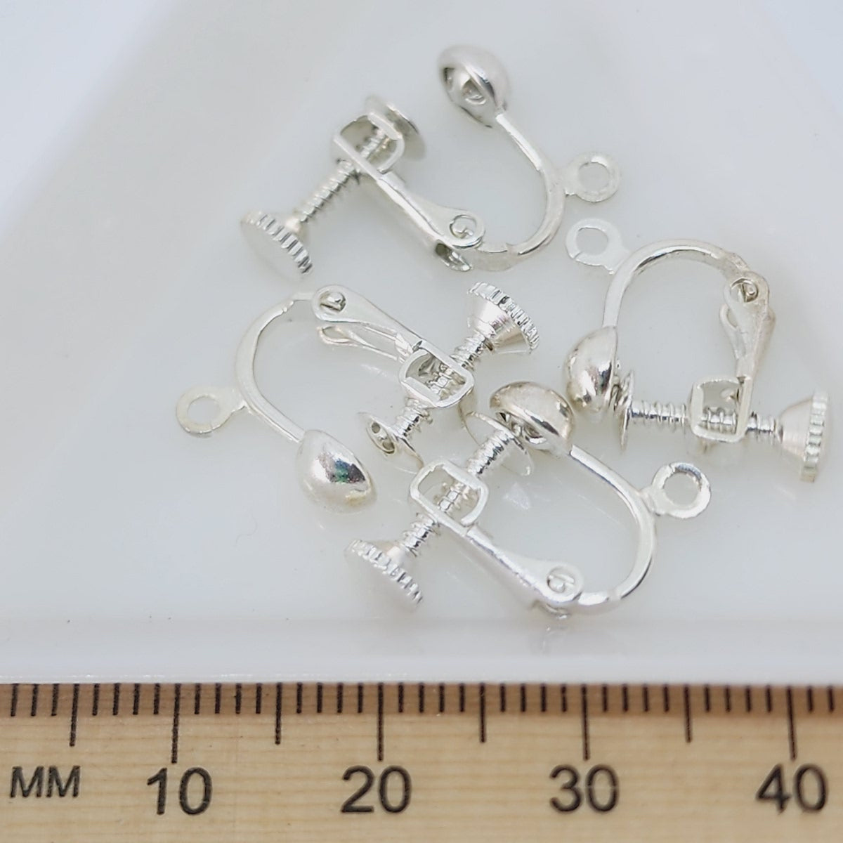 Clip On Ear Fittings (10) - Silver