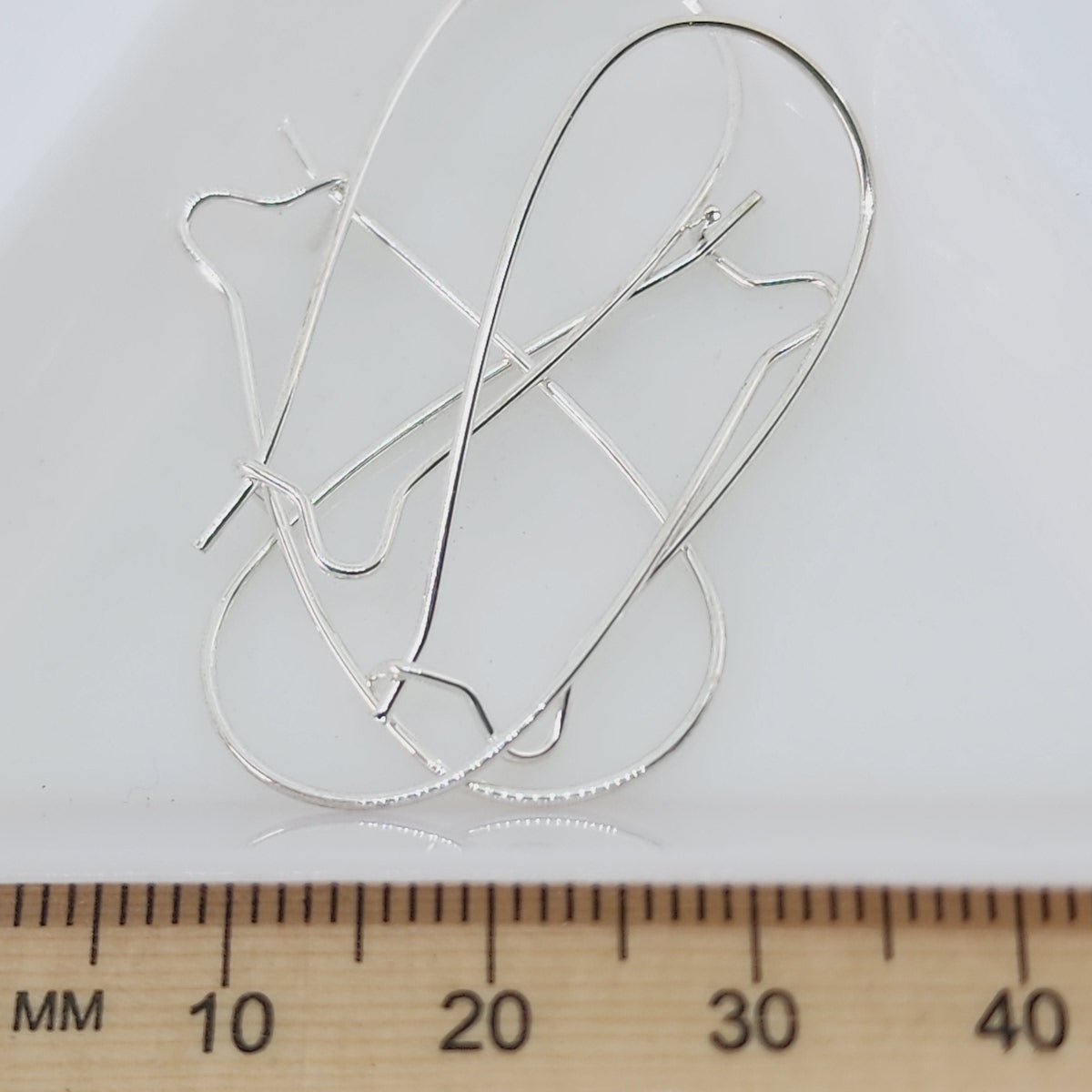 33mm Kidney Ear Wires (10) - Silver