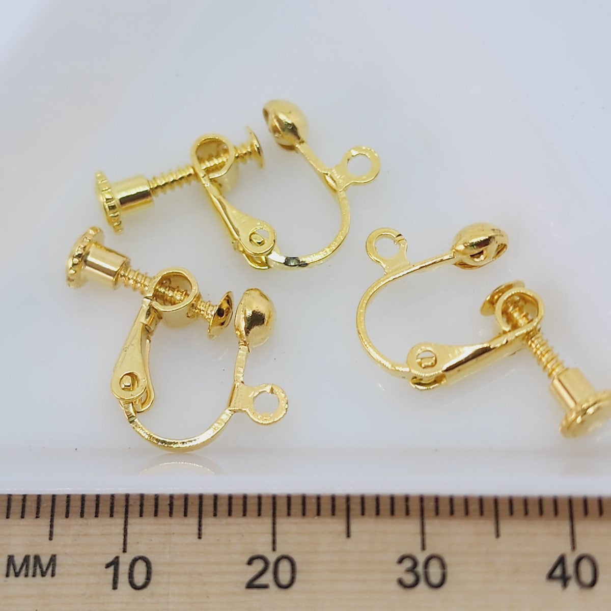 Clip On Ear Fitting (10) - Gold