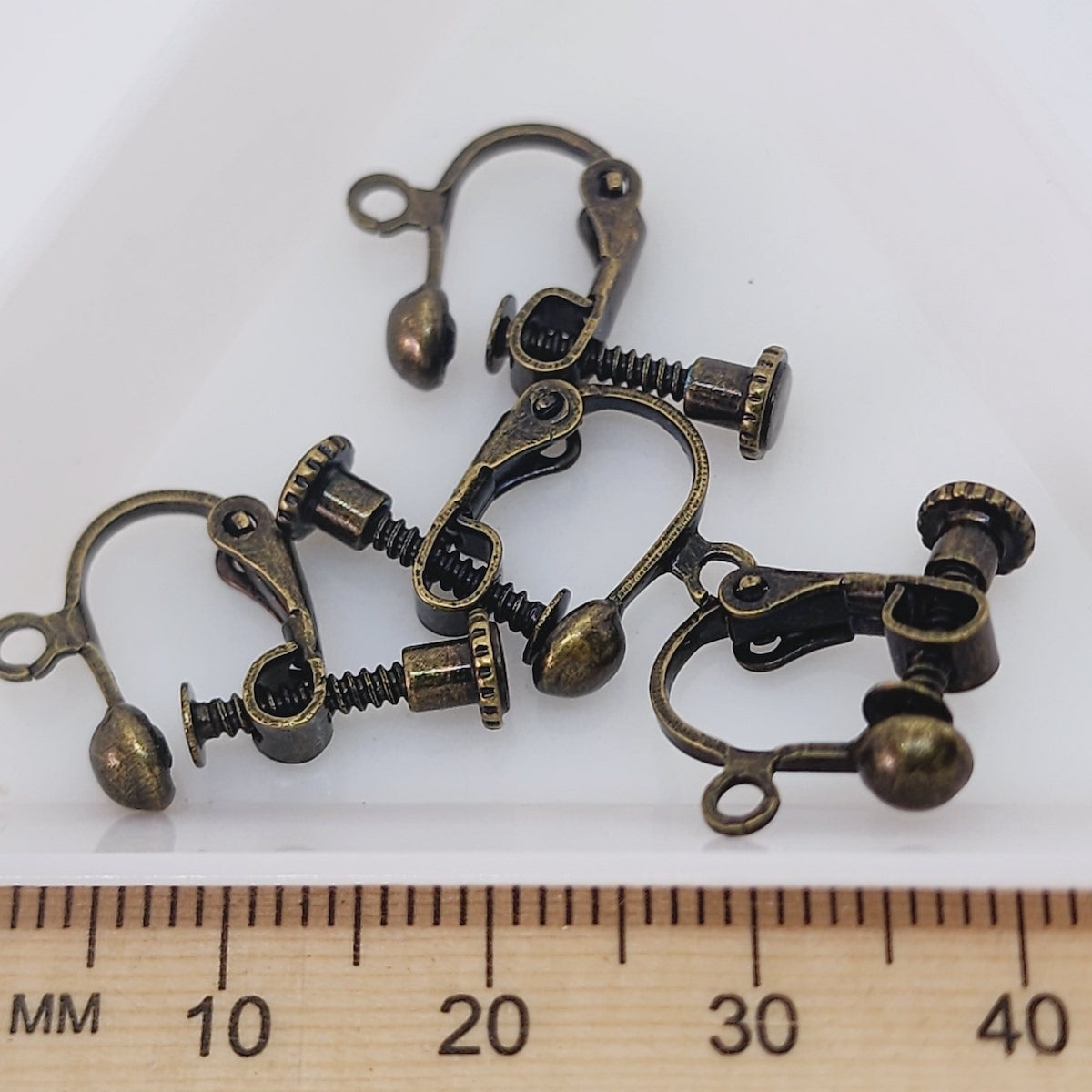 Clip On Ear Fitting (10) - Ancient Gold