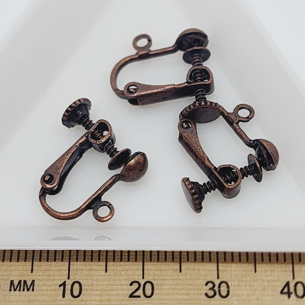 Clip On Ear Fitting (10) - Ancient Brass