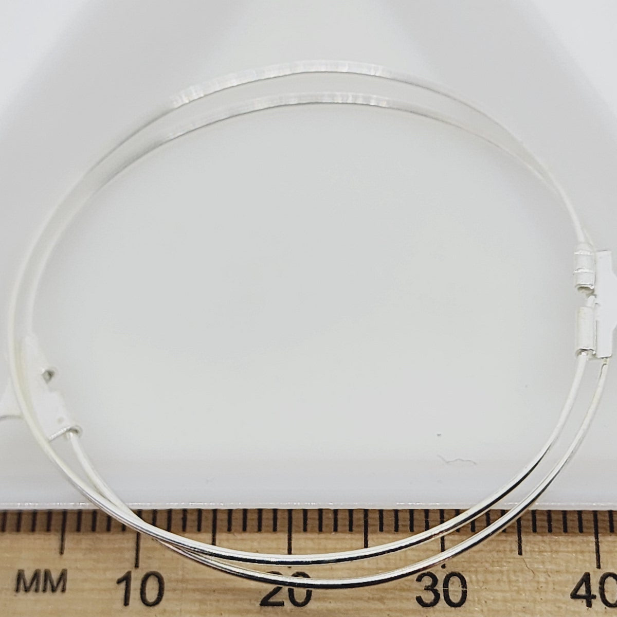 40mm Ear Hoop (10) - Silver - Bead Shack