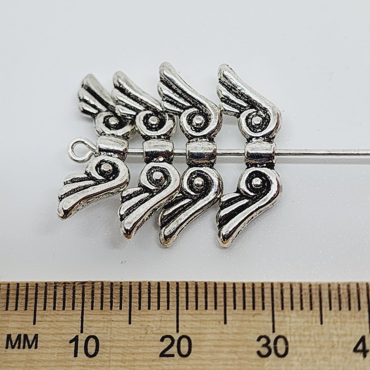 21mm Angel Wings (20) - Antique Silver