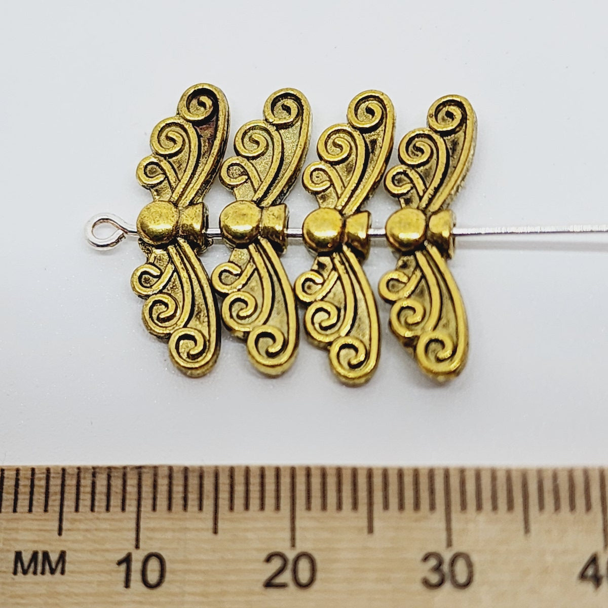 21mm Butterfly Wings (20) - Antique Gold
