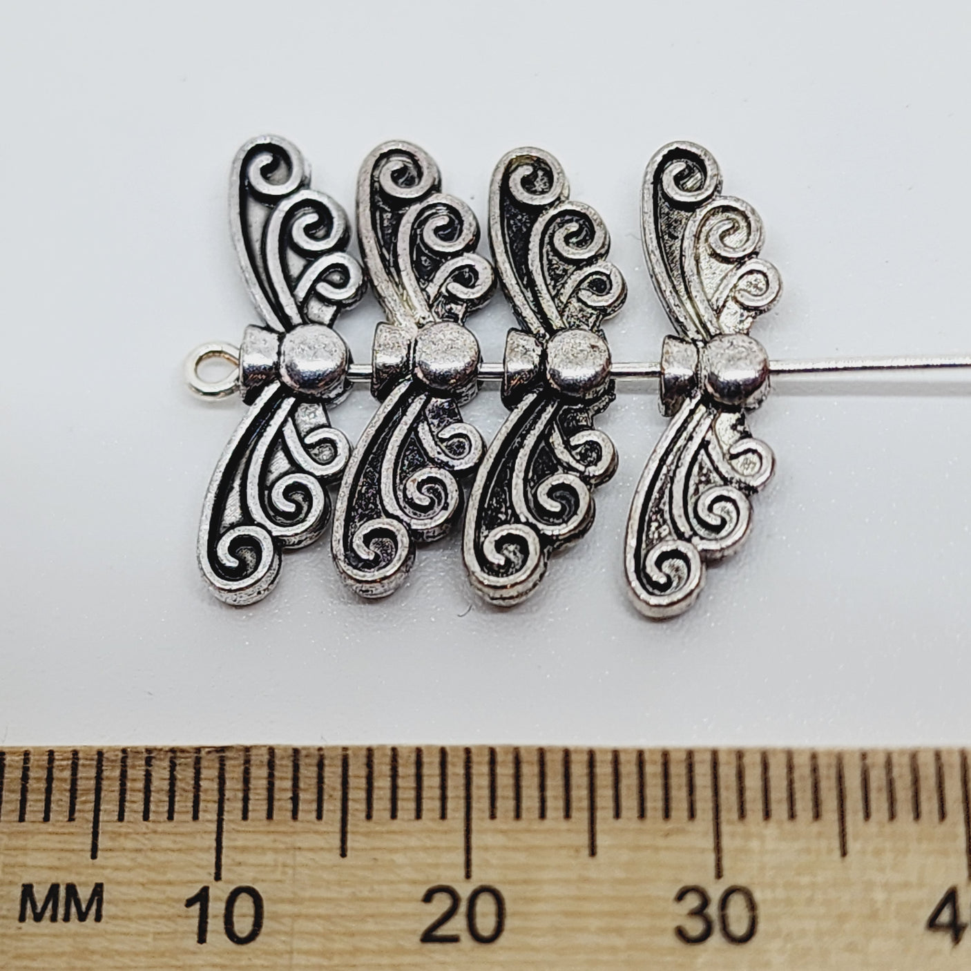 21mm Butterfly Wings (20) - Antique Silver