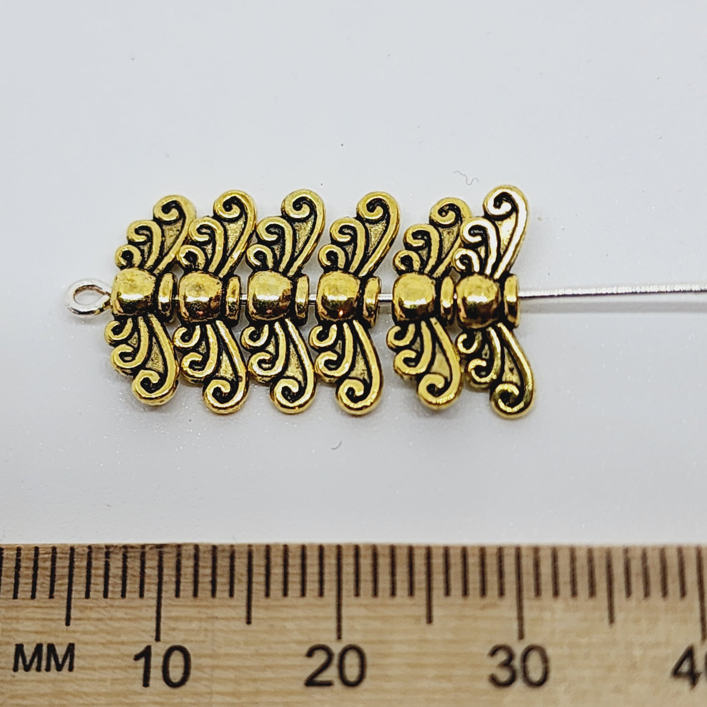 14mm Butterfly Wings (20) - Antique Gold