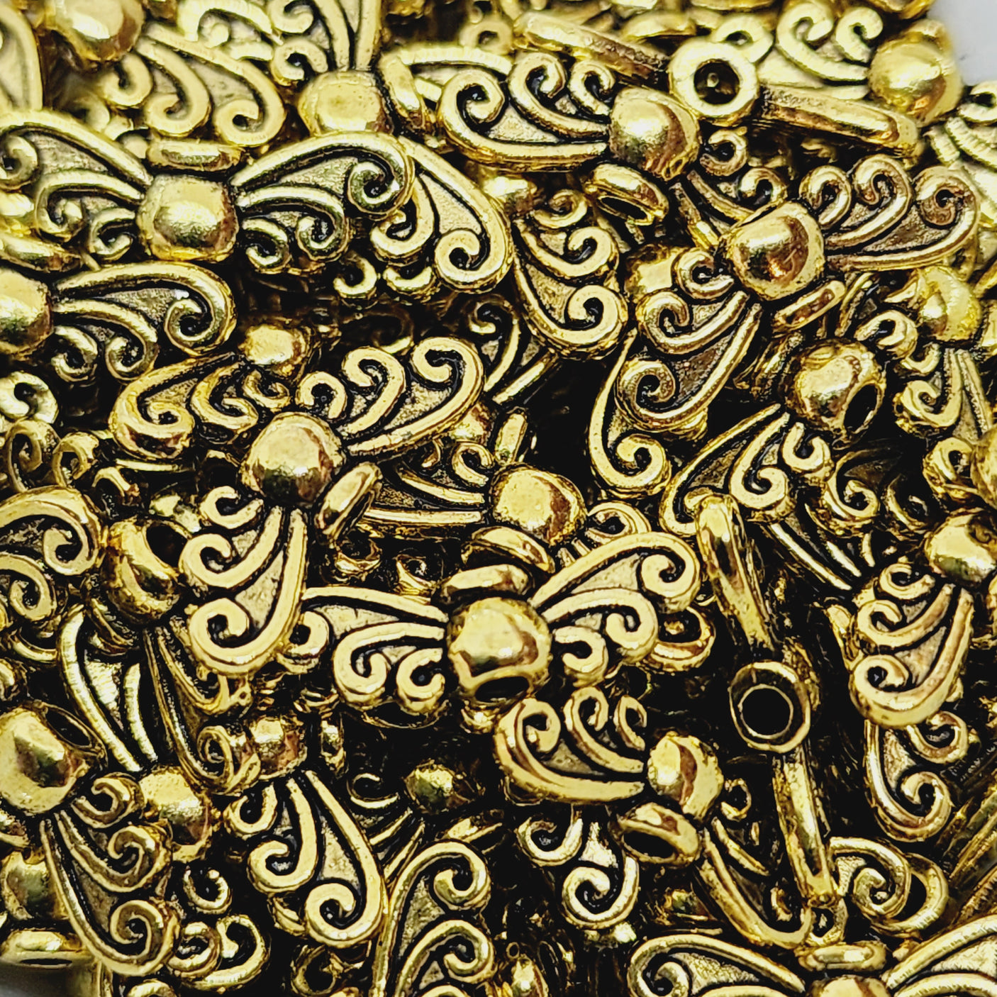 14mm Butterfly Wings (20) - Antique Gold