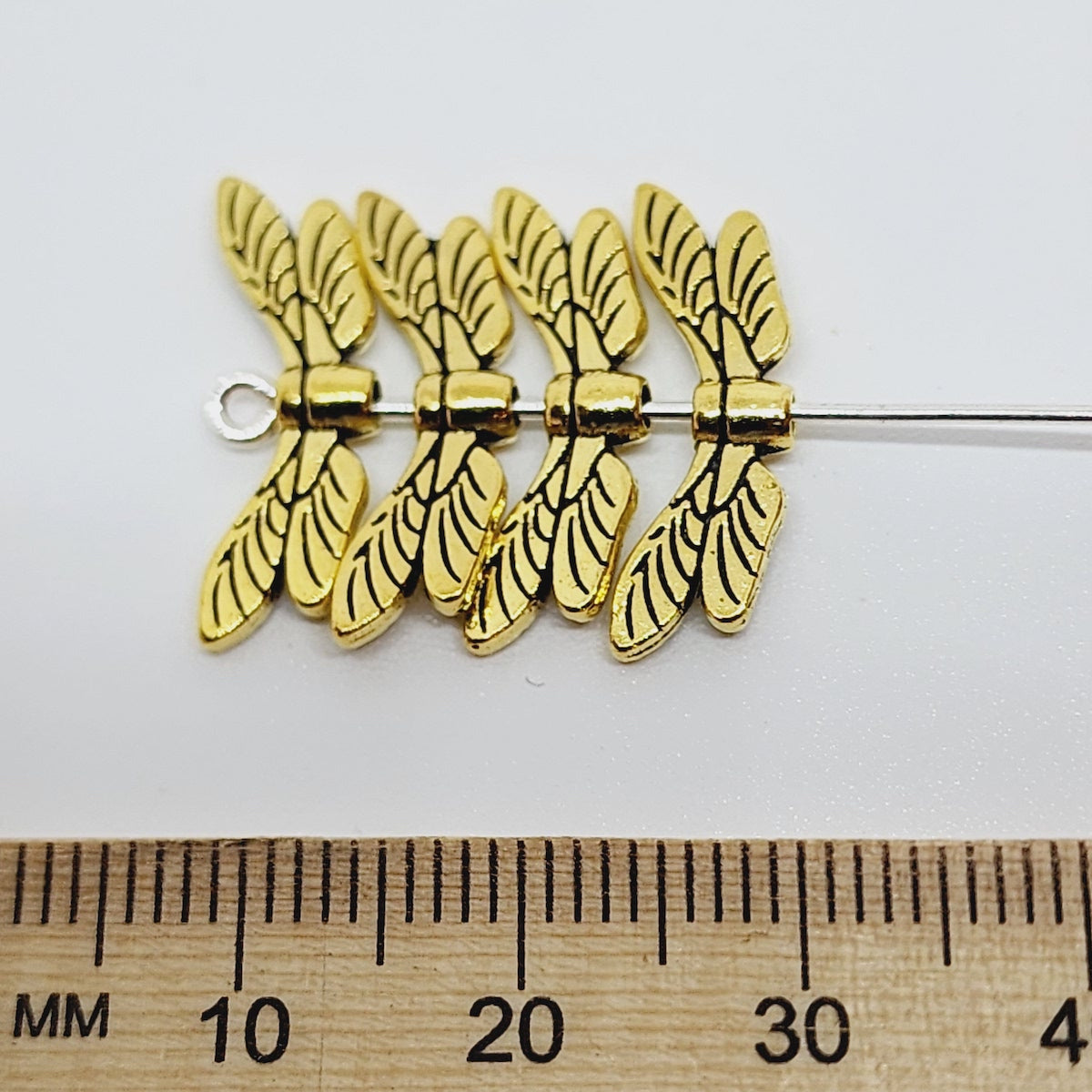21mm Dragonfly Wings (20) - Antique Gold