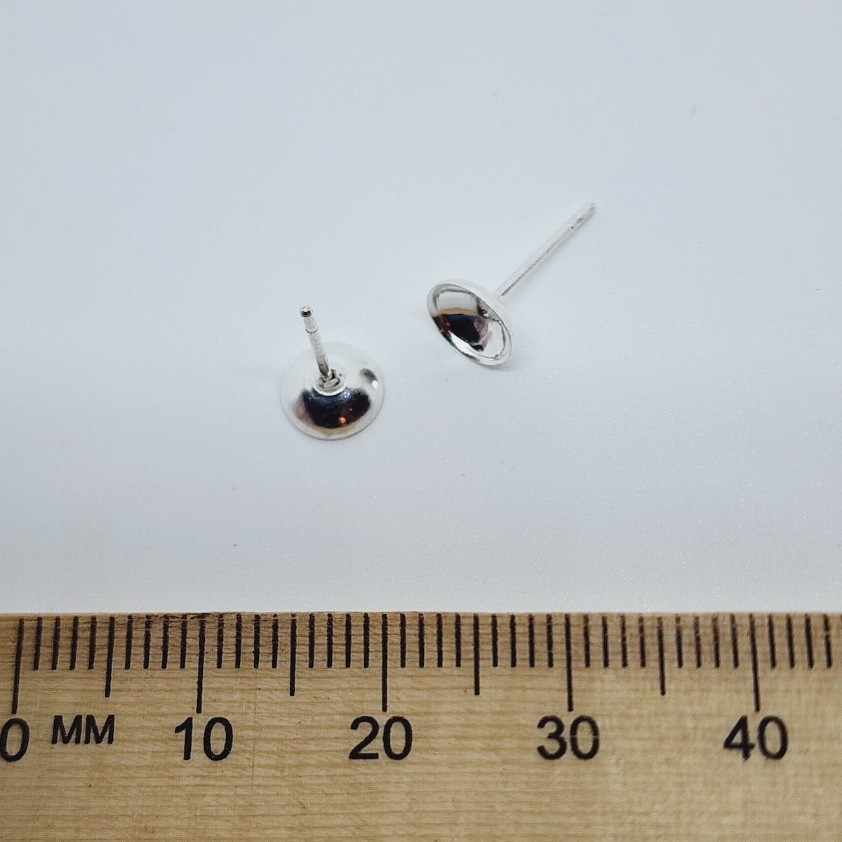 6mm Glue-In Cup Studs (20) - Silver