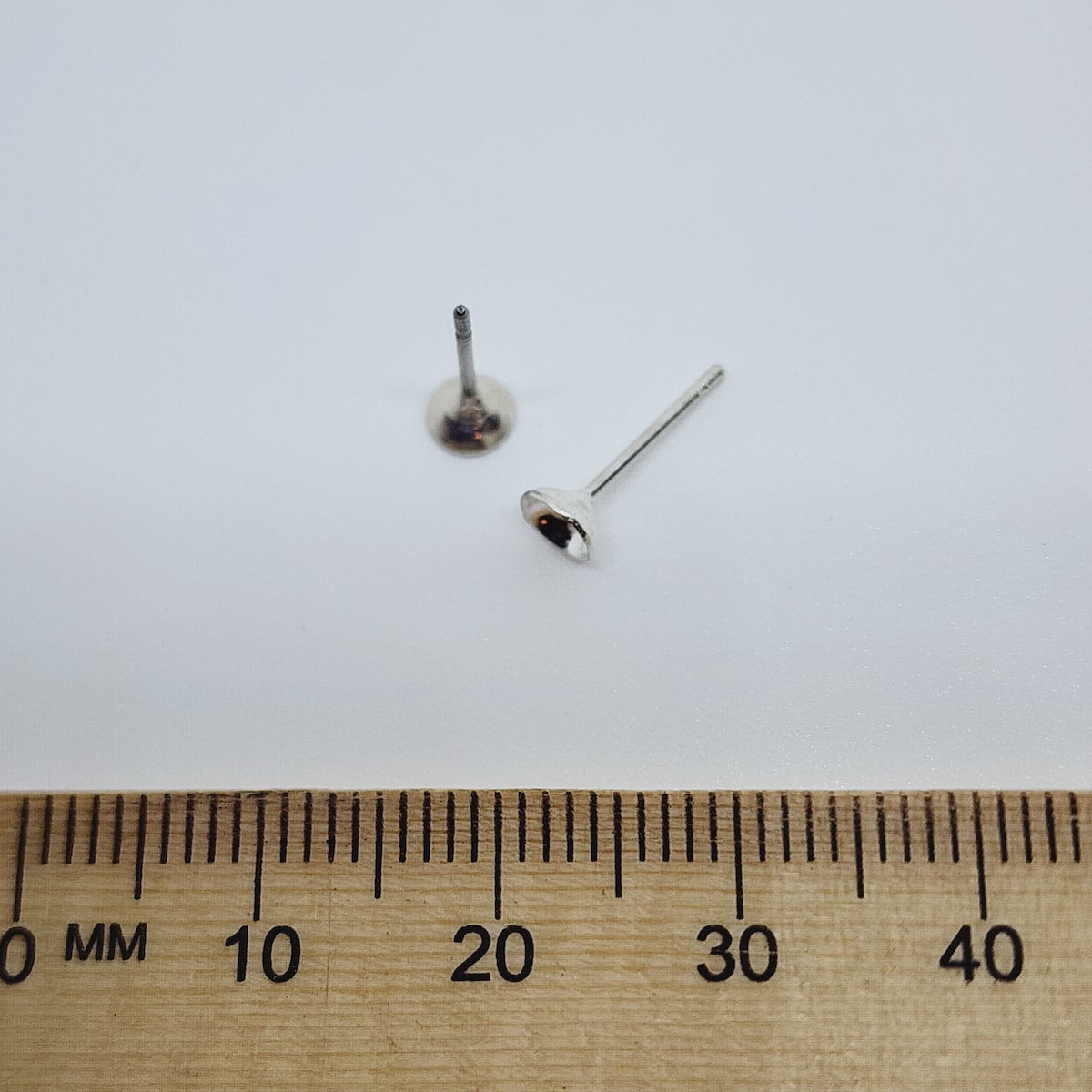 4mm Glue-In Cup Studs (20) - Silver