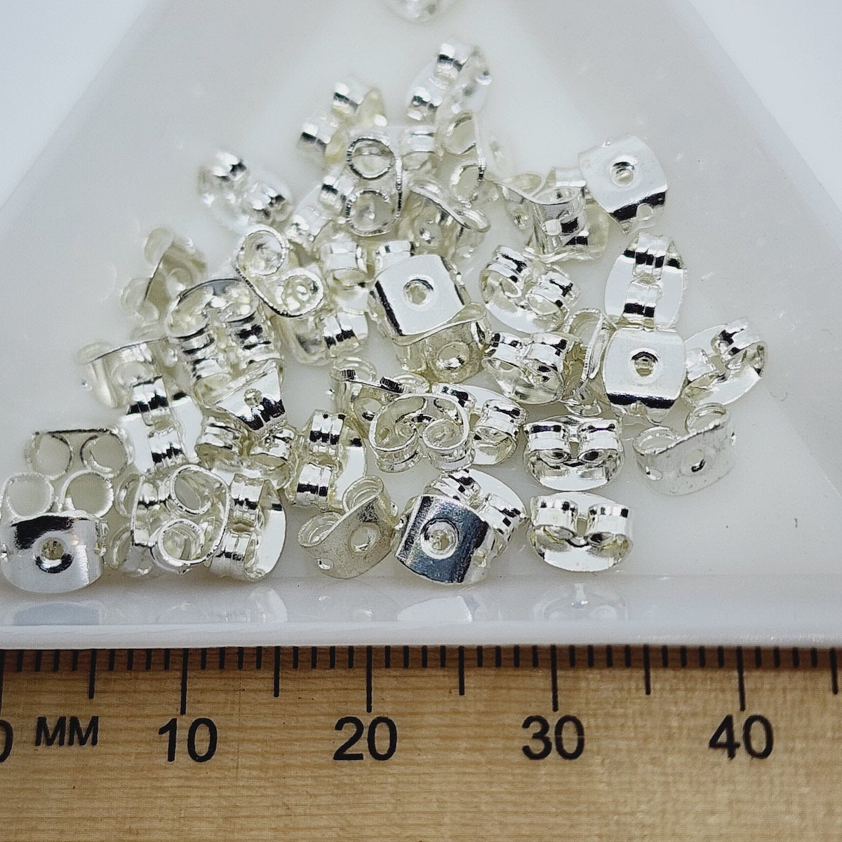 Earring (Butterfly) Stud Backs (50) - Silver