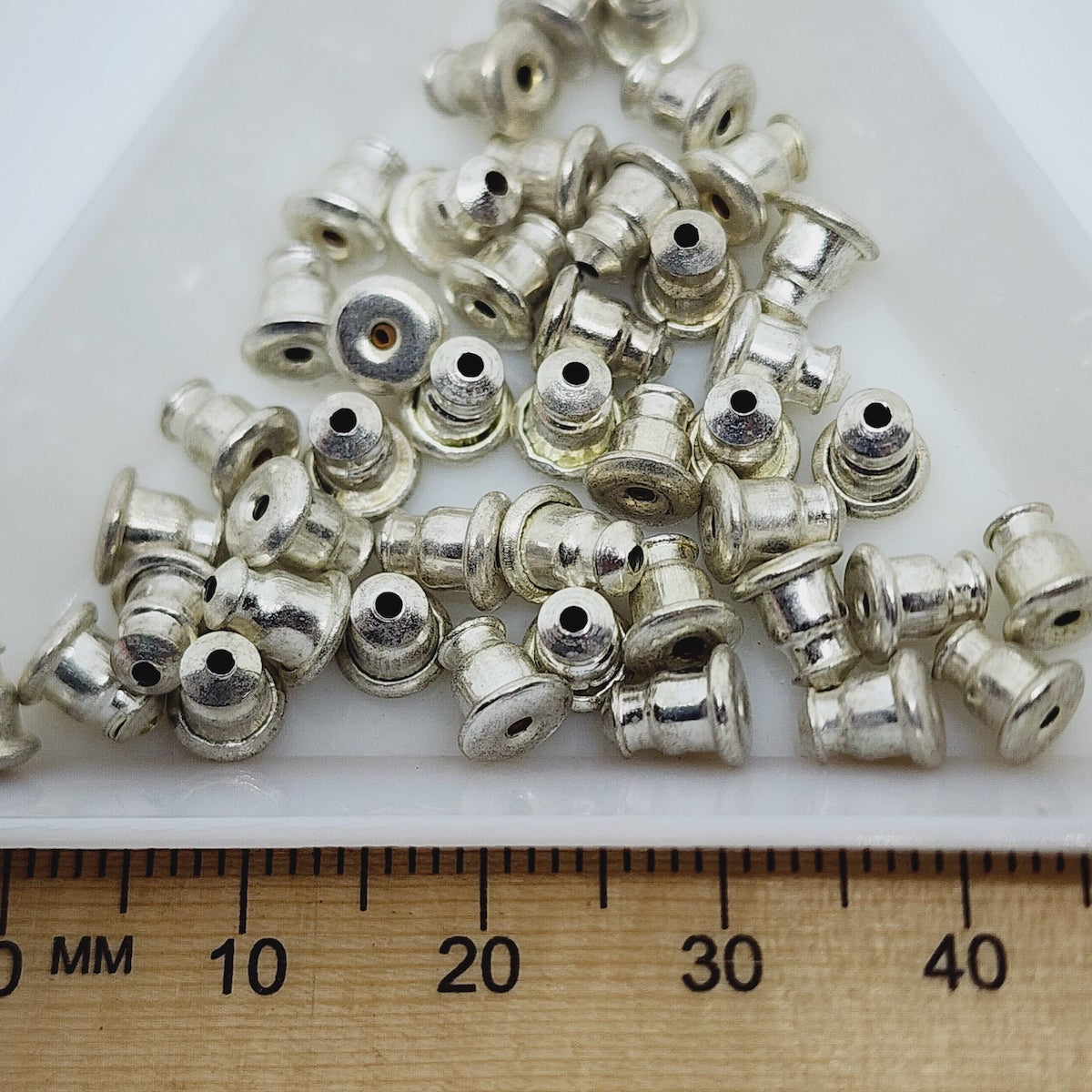 Bullet Stud Back (50) - Silver