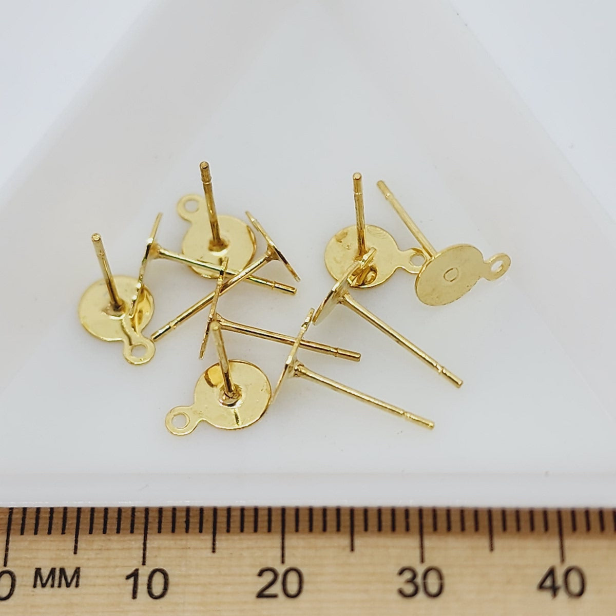 6mm Glue On Studs (10) - 24kt Gold Filled