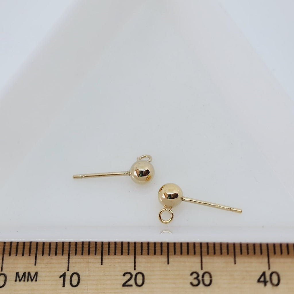 4mm Studs (2) - 14kt Gold Filled - Bead Shack