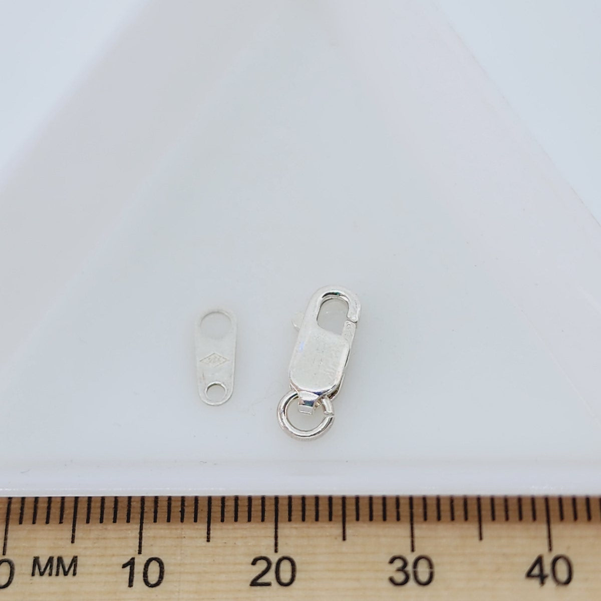 Lobster Clasp w. Tag (1) - Sterling Silver - Bead Shack