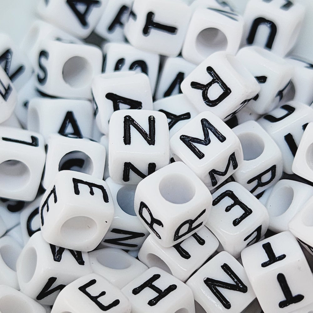 Alphabet Mix (150) - Cube Letter Beads Mixed Pack