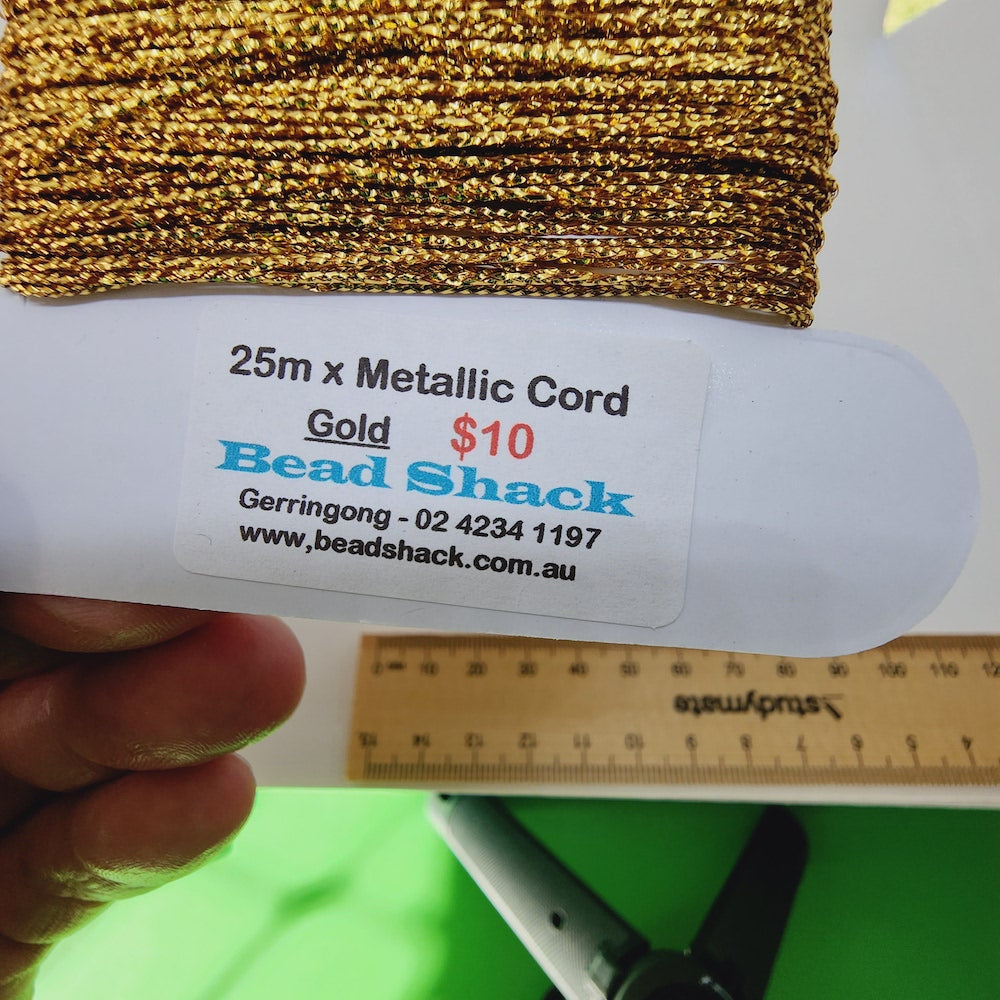 Gold (25m) - 1mm Metallic Cord